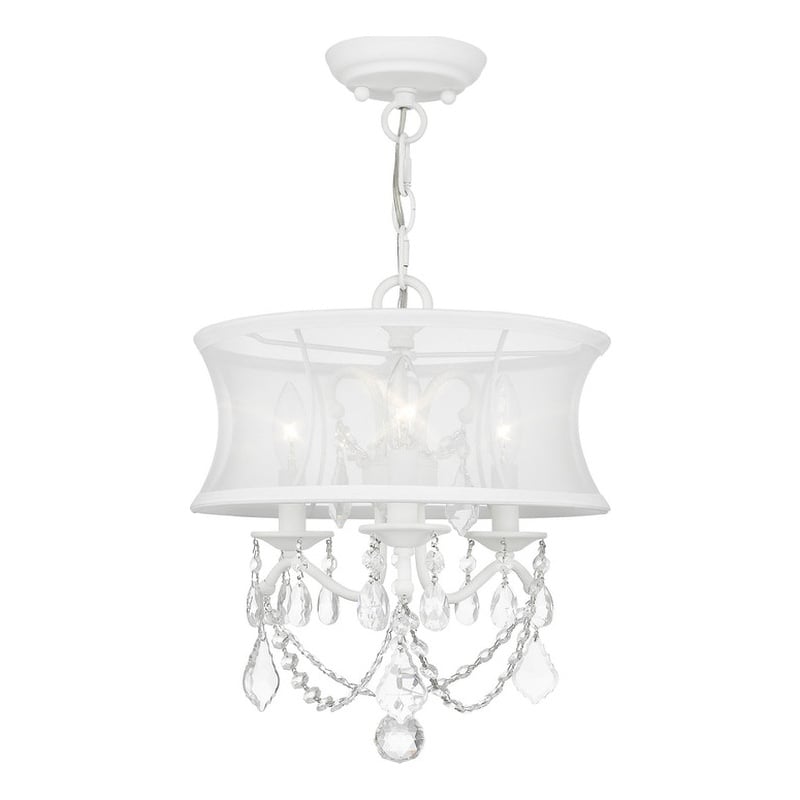 Livex Lighting 3 Light White Chandelier/Ceiling Mount