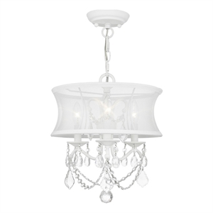 Livex Lighting 3 Light White Chandelier/Ceiling Mount