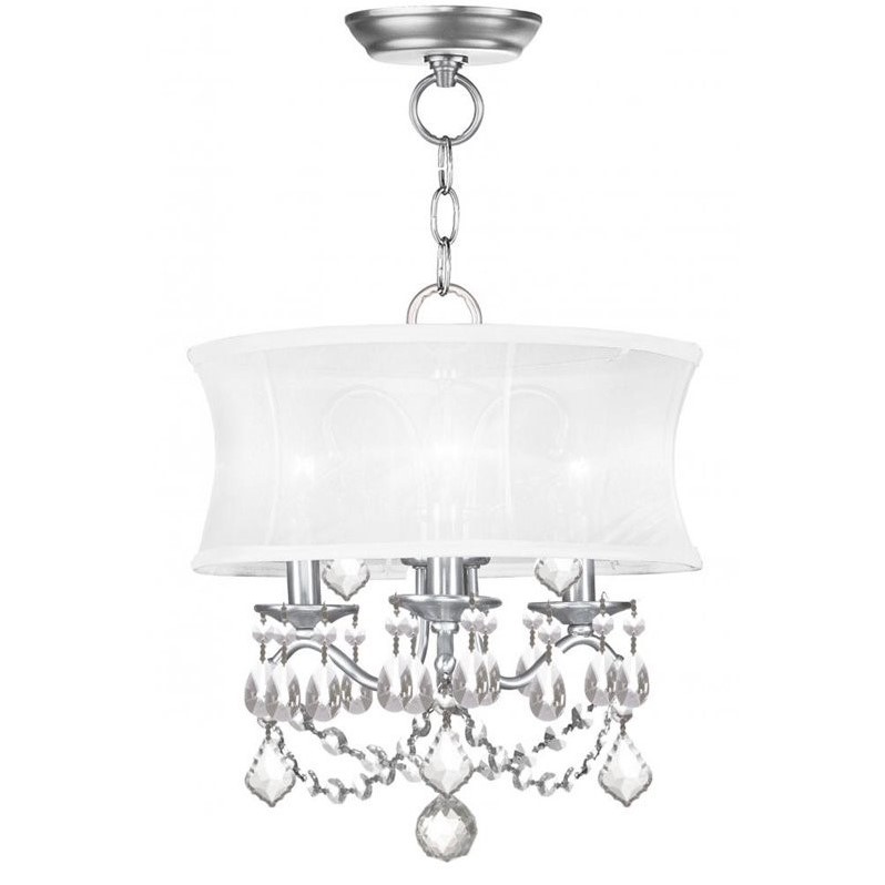 Livex Lighting Newcastle Convertible Ceiling Mount in Brushed Nickel