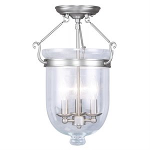 Livex Lighting Jefferson Ceiling Mount in Brushed Nickel