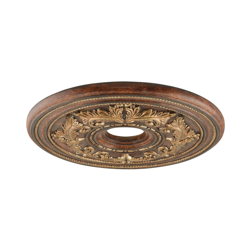 Livex Lighting Ceiling Medallion in Verona Bronze with Aged Gold Leaf Accents