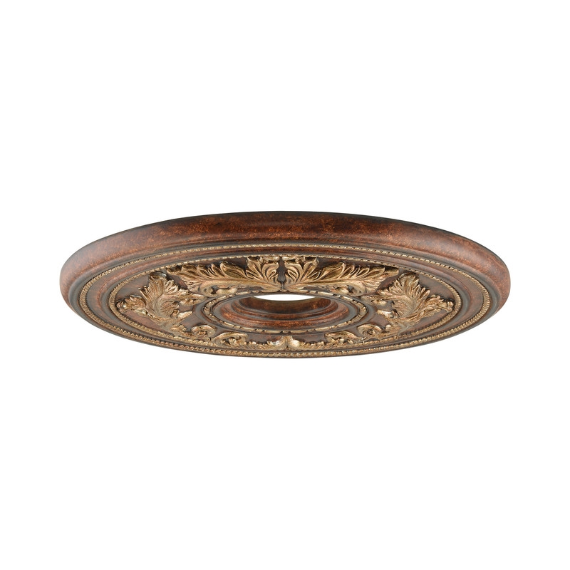 Livex Lighting Ceiling Medallion in Verona Bronze with Aged Gold Leaf Accents