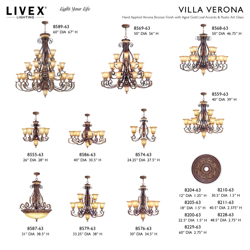 Livex Lighting Ceiling Medallion in Verona Bronze with Aged Gold Leaf Accents