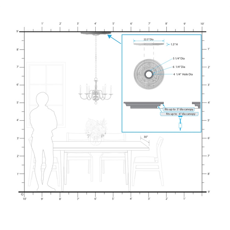 Livex Lighting Ceiling Medallion in Palacial Bronze with Gilded Accents