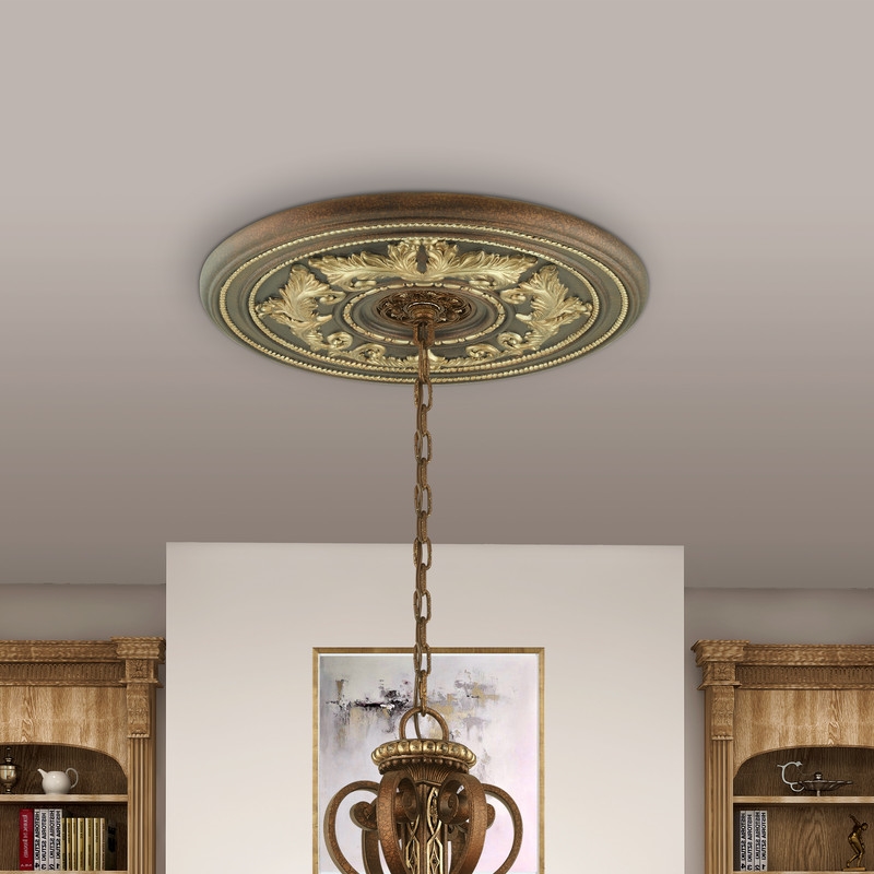 Livex Lighting Ceiling Medallion in Palacial Bronze with Gilded Accents