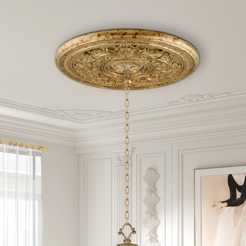 Livex Lighting Ceiling Medallion in Hand Painted Vintage Gold Leaf