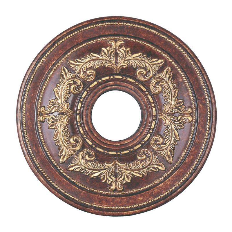 Livex Lighting Ceiling Medallion in Verona Bronze with Aged Gold Leaf Accents