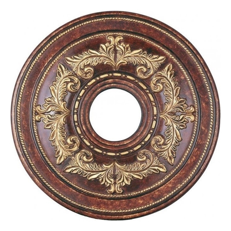 Livex Lighting Ceiling Medallion in Verona Bronze with Aged Gold Leaf Accents