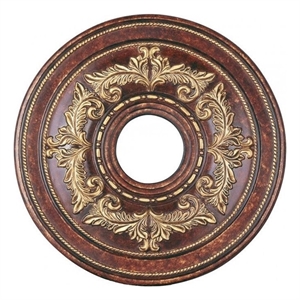 Livex Lighting Ceiling Medallion in Verona Bronze with Aged Gold Leaf Accents