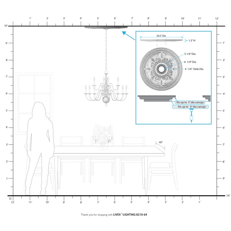 Livex Lighting Ceiling Medallion in Palacial Bronze with Gilded Accents