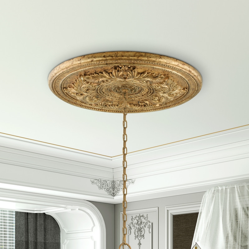 Livex Lighting Ceiling Medallion in Hand Painted Vintage Gold Leaf