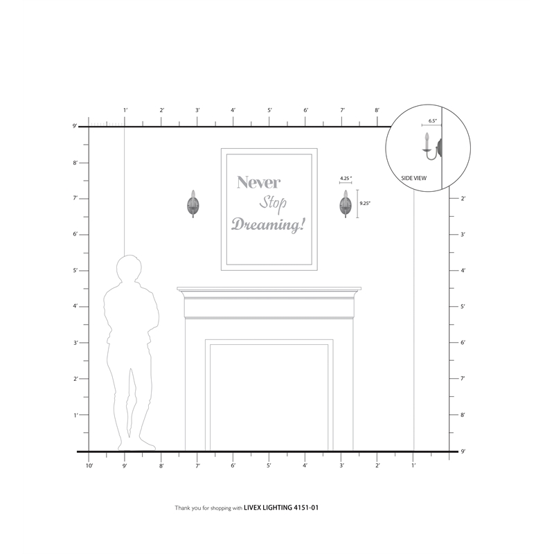 Livex Lighting Home Basics 1-Light Metal Wall Sconce in Antique Brass