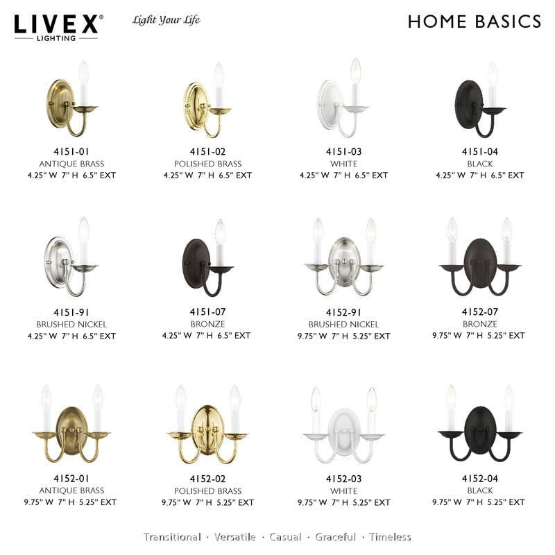 Livex Lighting Wall Sconce in Polished Brass