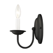 Livex Lighting Home Basics 1-Light Metal Wall Sconce in Black