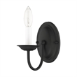 Livex Lighting Home Basics 1-Light Metal Wall Sconce in Black