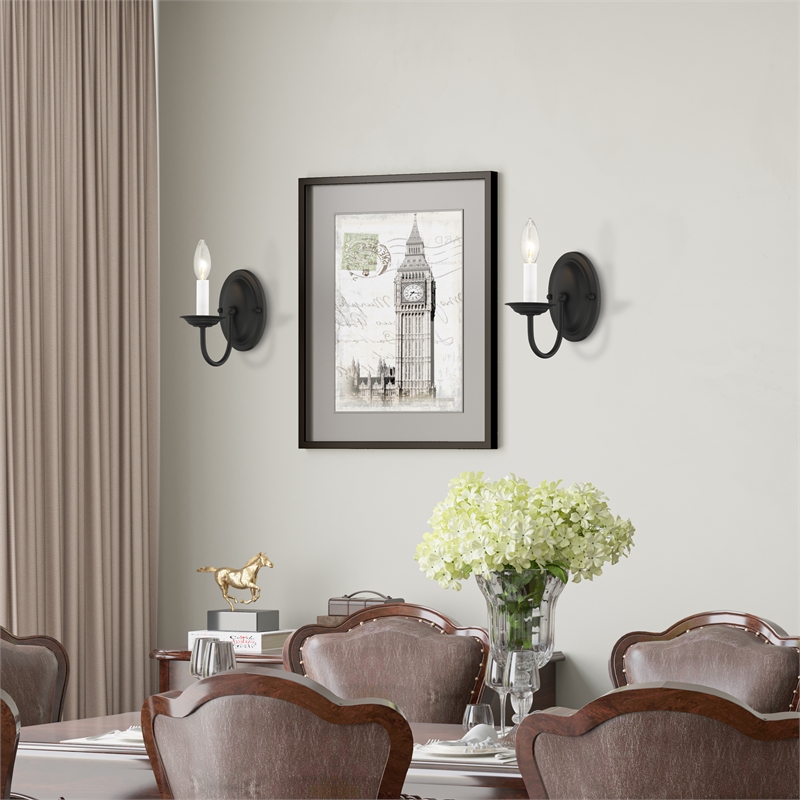 Livex Lighting Home Basics 1-Light Metal Wall Sconce in Black