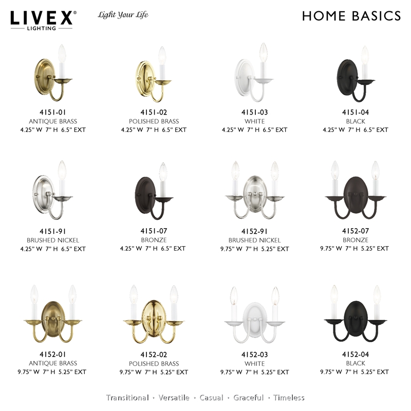 Livex Lighting Home Basics 1-Light Metal Wall Sconce in Black