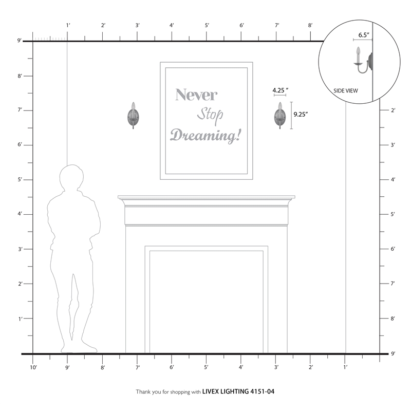 Livex Lighting Home Basics 1-Light Metal Wall Sconce in Black