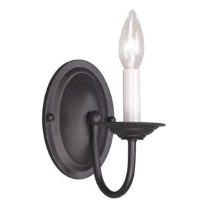 Livex Lighting Home Basics 1-Light Metal Wall Sconce in Black