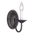 Livex Lighting Home Basics 1-Light Metal Wall Sconce in Black