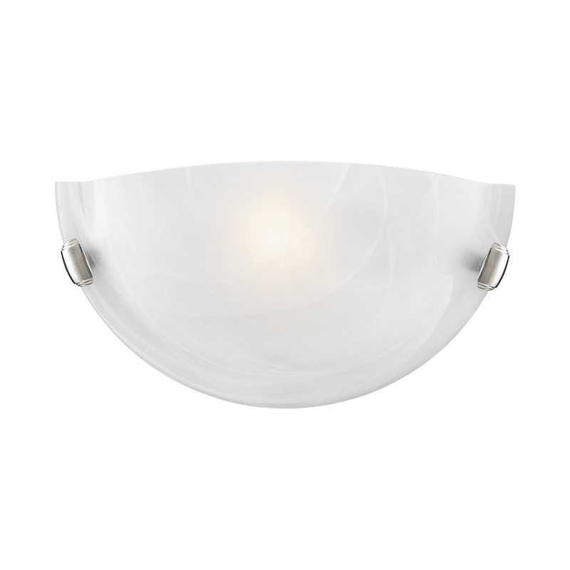 Livex Lighting Oasis 1-Light Metal & Fabric Wall Sconce in Brushed Nickel