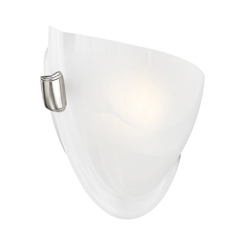 Livex Lighting Oasis 1-Light Metal & Fabric Wall Sconce in Brushed Nickel