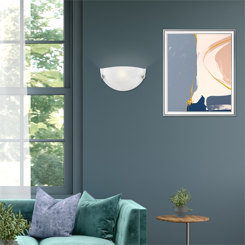 Livex Lighting Oasis 1-Light Metal & Fabric Wall Sconce in Brushed Nickel