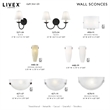 Livex Lighting Oasis 1-Light Metal & Fabric Wall Sconce in Brushed Nickel