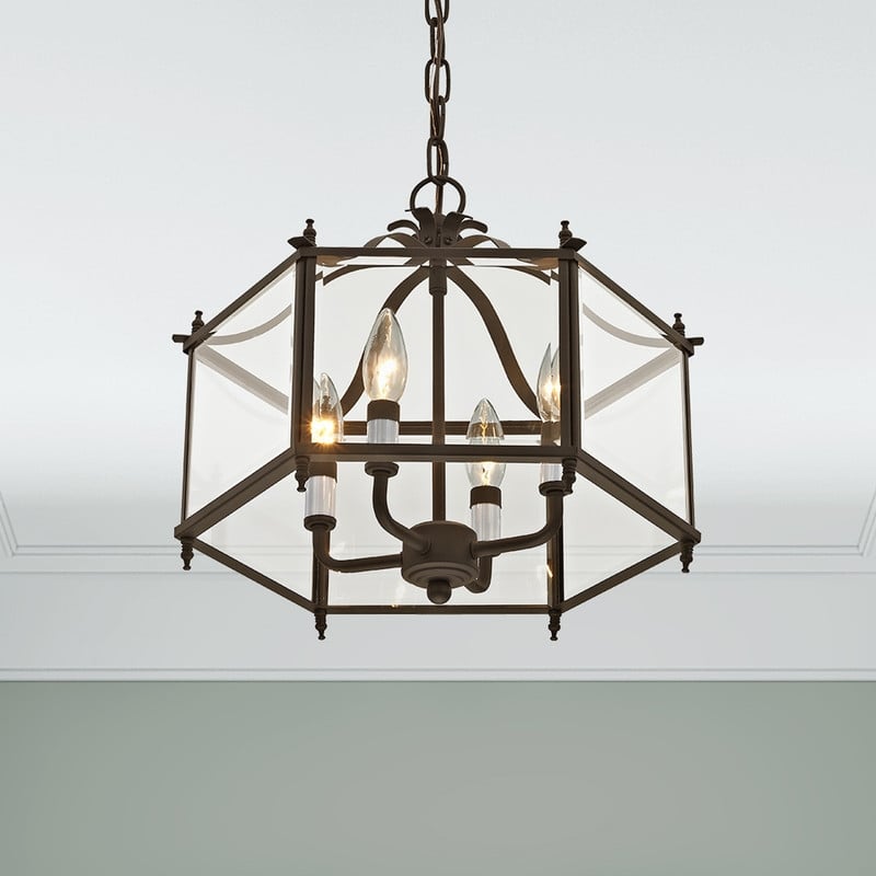 Livex Lighting Livingston 4 Light Bronze Chain Hang/Ceiling Mount