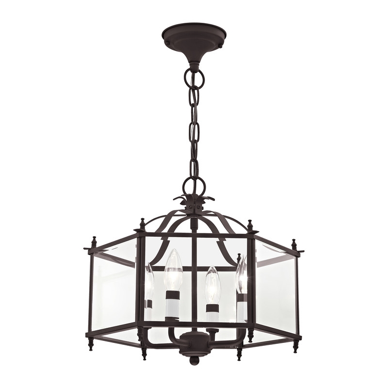Livex Lighting Livingston 4 Light Bronze Chain Hang/Ceiling Mount