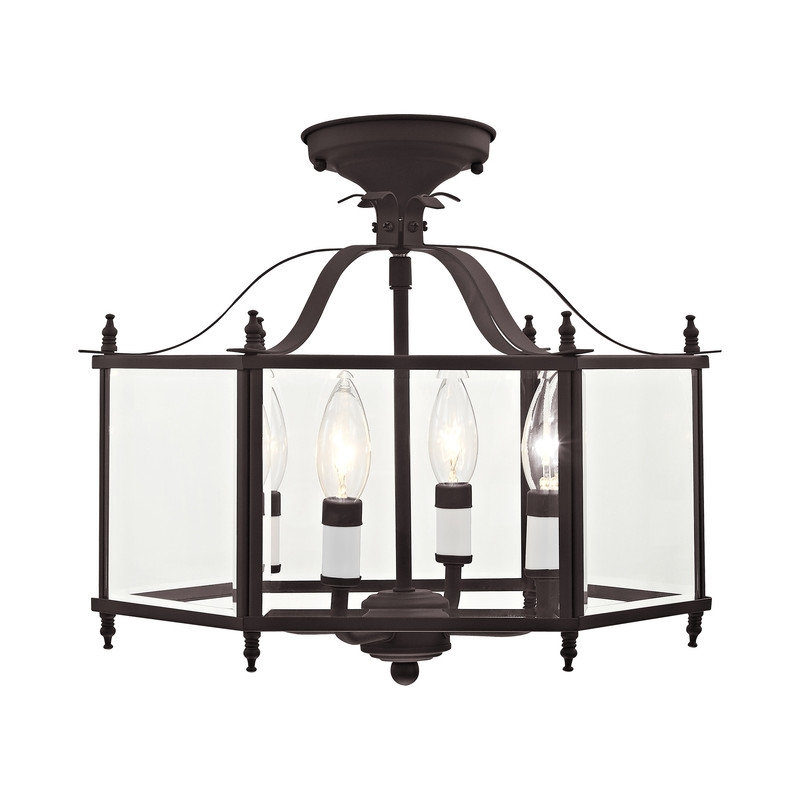 Livex Lighting Livingston 4 Light Bronze Chain Hang/Ceiling Mount