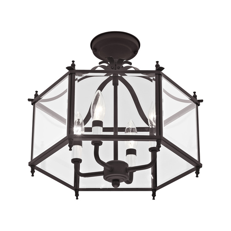 Livex Lighting Livingston 4 Light Bronze Chain Hang/Ceiling Mount