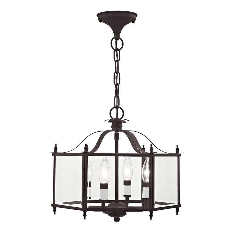 Livex Lighting Livingston 4 Light Bronze Chain Hang/Ceiling Mount