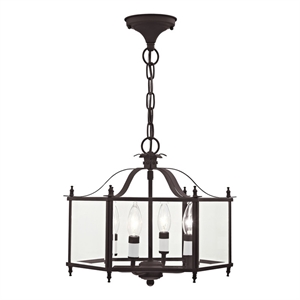 Livex Lighting Livingston 4 Light Bronze Chain Hang/Ceiling Mount
