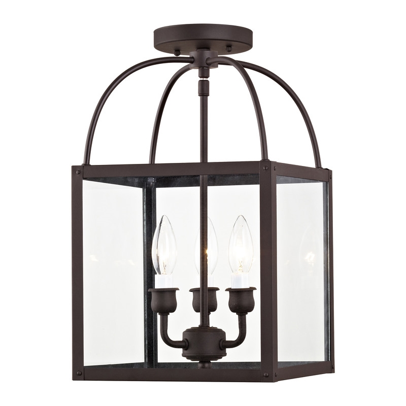 Livex Lighting Milford 3 Light Bronze Chain Hang/Ceiling Mount