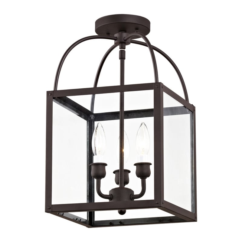 Livex Lighting Milford 3 Light Bronze Chain Hang/Ceiling Mount