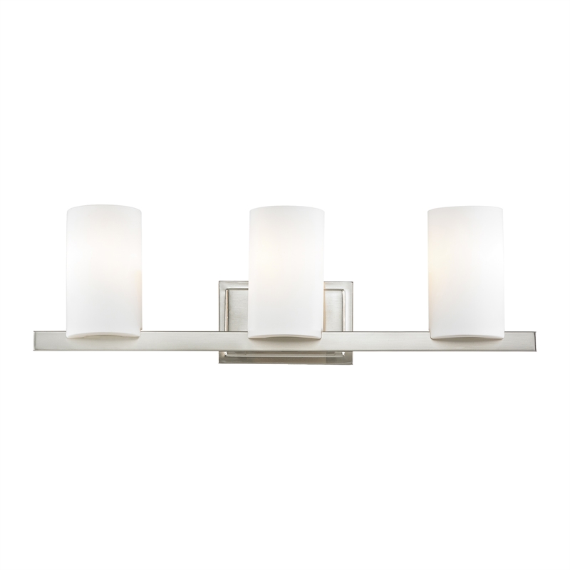 Livex Lighting Astoria 3-Light Metal & Glass Bath Light in Brushed Nickel