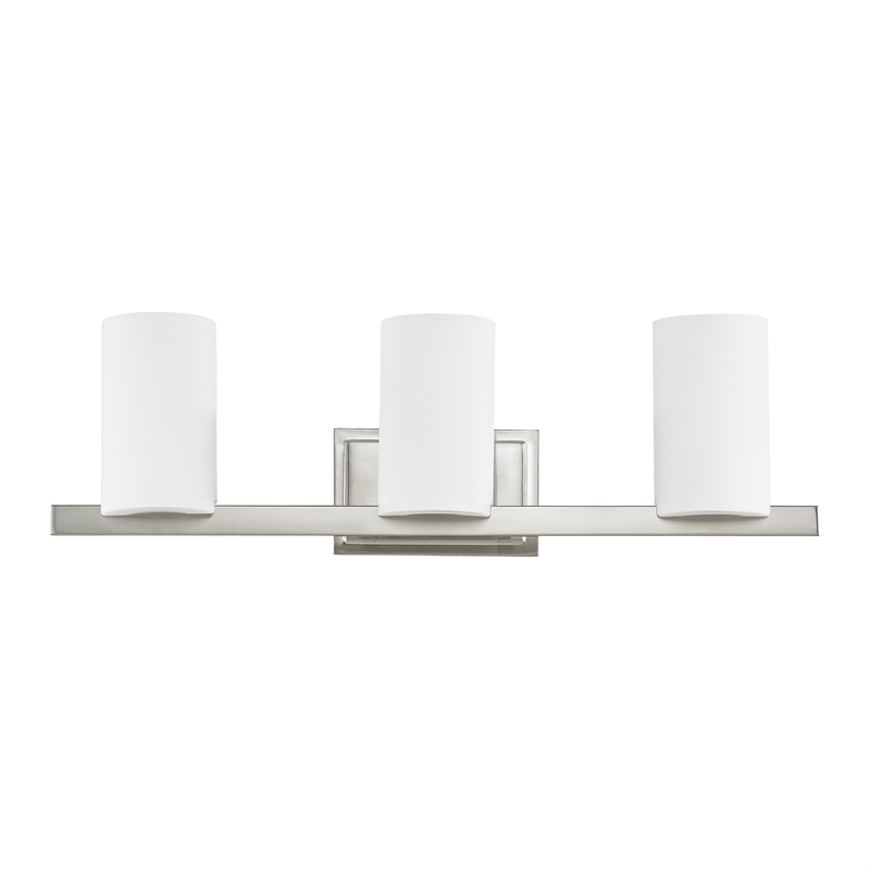 Livex Lighting Astoria 3-Light Metal & Glass Bath Light in Brushed Nickel