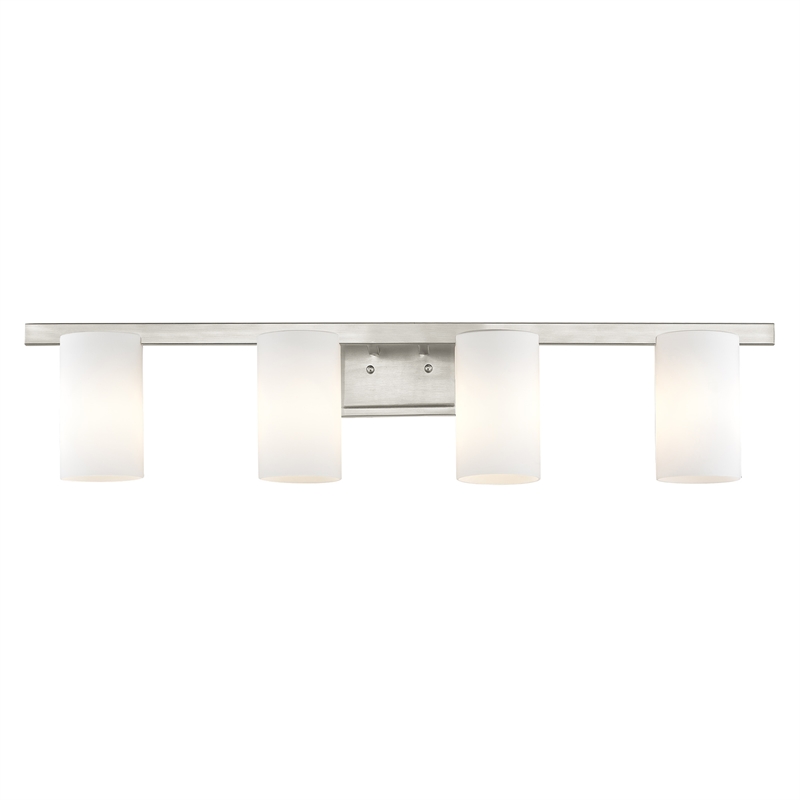 Livex Lighting Astoria 4-Light Metal & Glass Bath Light in Brushed Nickel