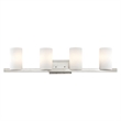 Livex Lighting Astoria 4-Light Metal & Glass Bath Light in Brushed Nickel