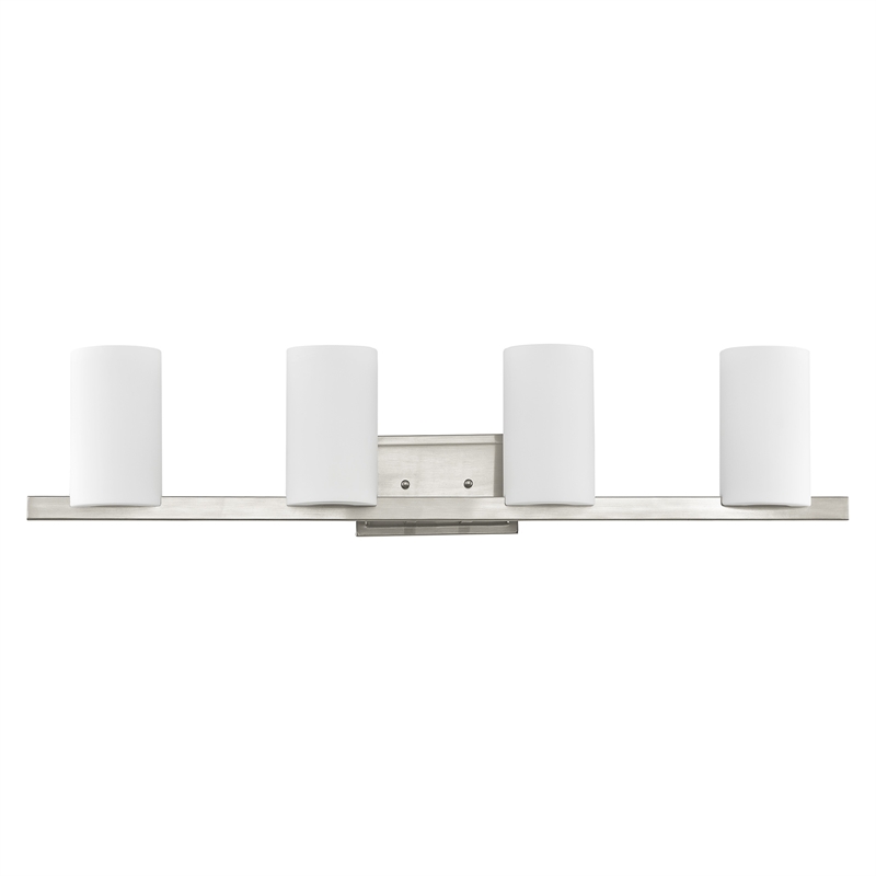 Livex Lighting Astoria 4-Light Metal & Glass Bath Light in Brushed Nickel