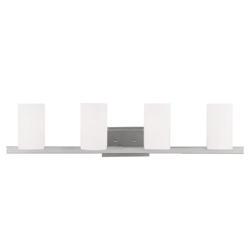 Livex Lighting Astoria 4-Light Metal & Glass Bath Light in Brushed Nickel
