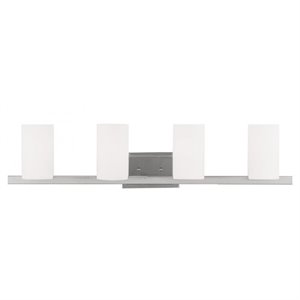 Livex Lighting Astoria 4-Light Metal & Glass Bath Light in Brushed Nickel