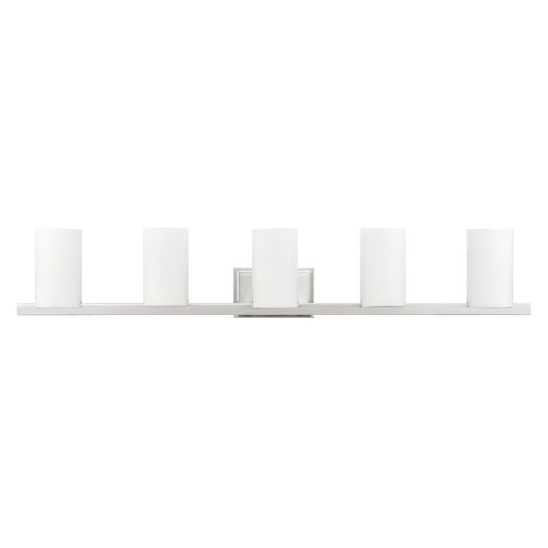 Livex Lighting Astoria 5-Light Metal & Glass Bath Light in Brushed Nickel
