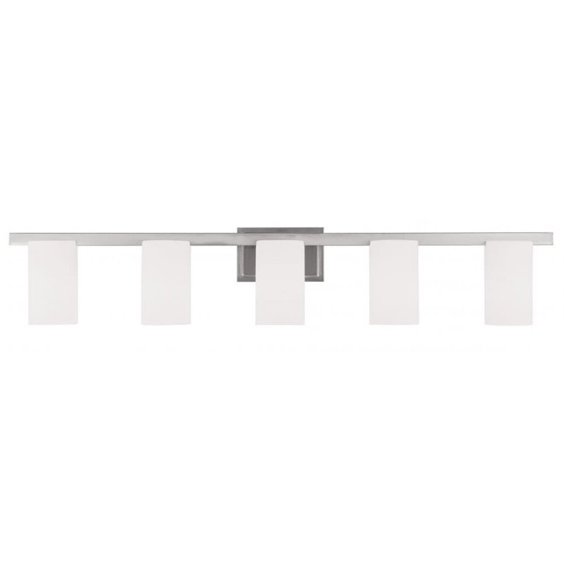 Livex Lighting Astoria 5-Light Metal & Glass Bath Light in Brushed Nickel