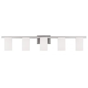 Livex Lighting Astoria 5-Light Metal & Glass Bath Light in Brushed Nickel