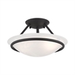 Livex Lighting Newburgh 2-Light Transitional Metal/Glass Ceiling Mount in Black