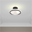 Livex Lighting Newburgh 2-Light Transitional Metal/Glass Ceiling Mount in Black