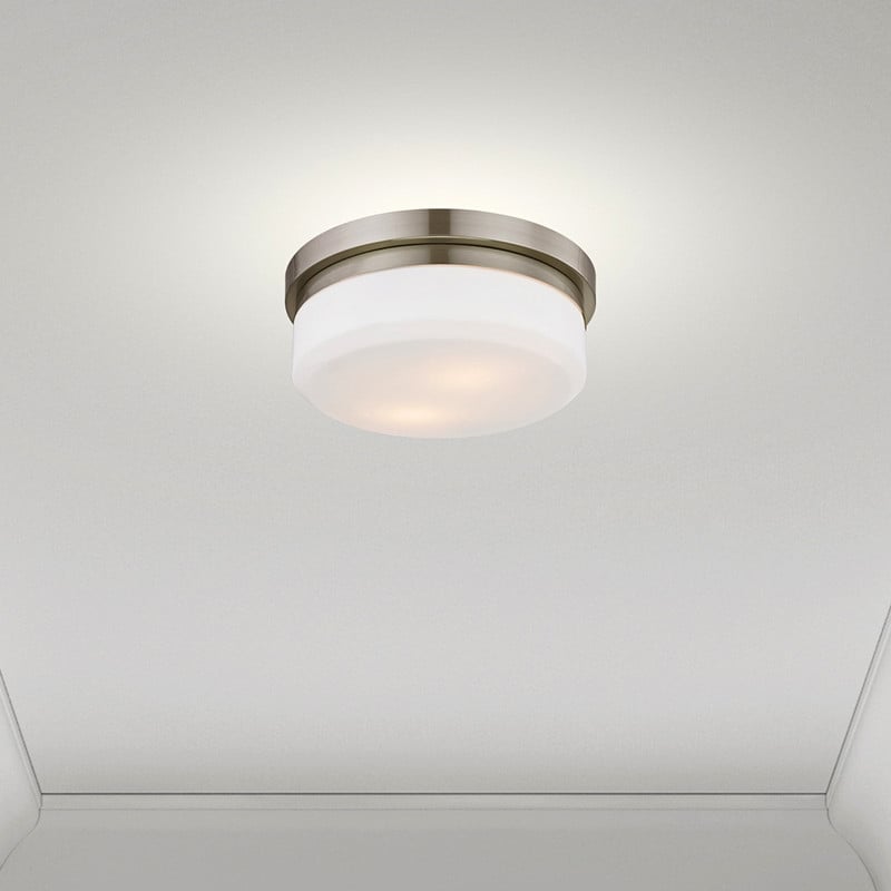 Livex Lighting Stratus 2 Light Brushed Nickel Ceiling Mount or Wall Mount