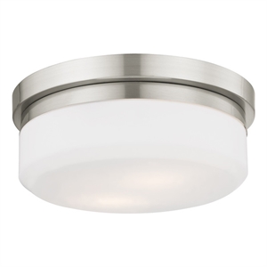 Livex Lighting Stratus 2 Light Brushed Nickel Ceiling Mount or Wall Mount